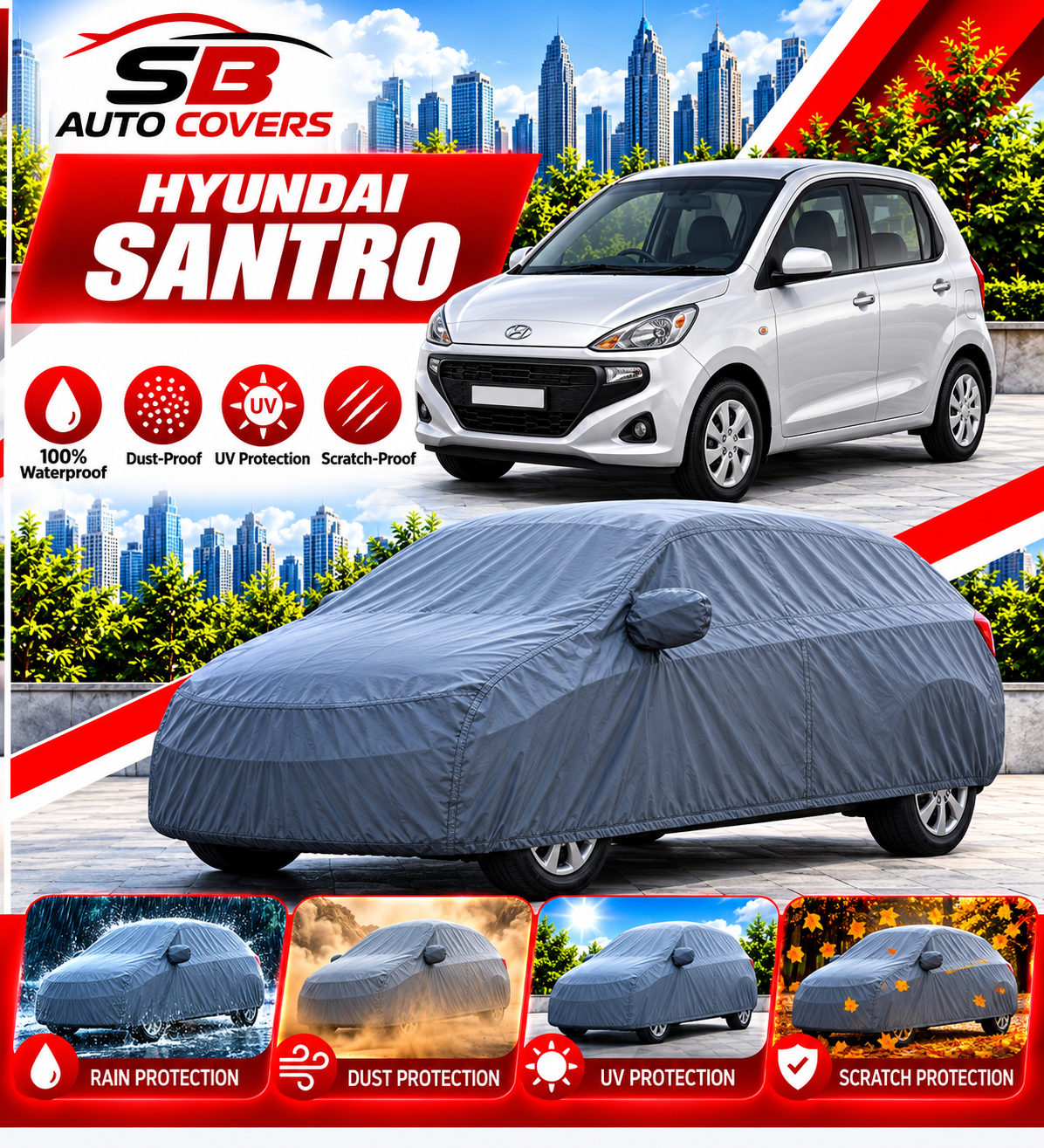 Hyundai Santro Car Cover